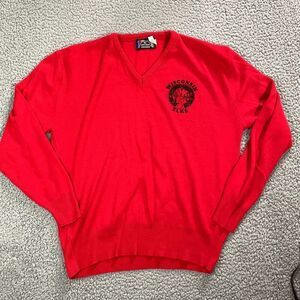 Vintage The Knit Shirt Exchange 70s Sweater Men's Pullover V Neck Red Large